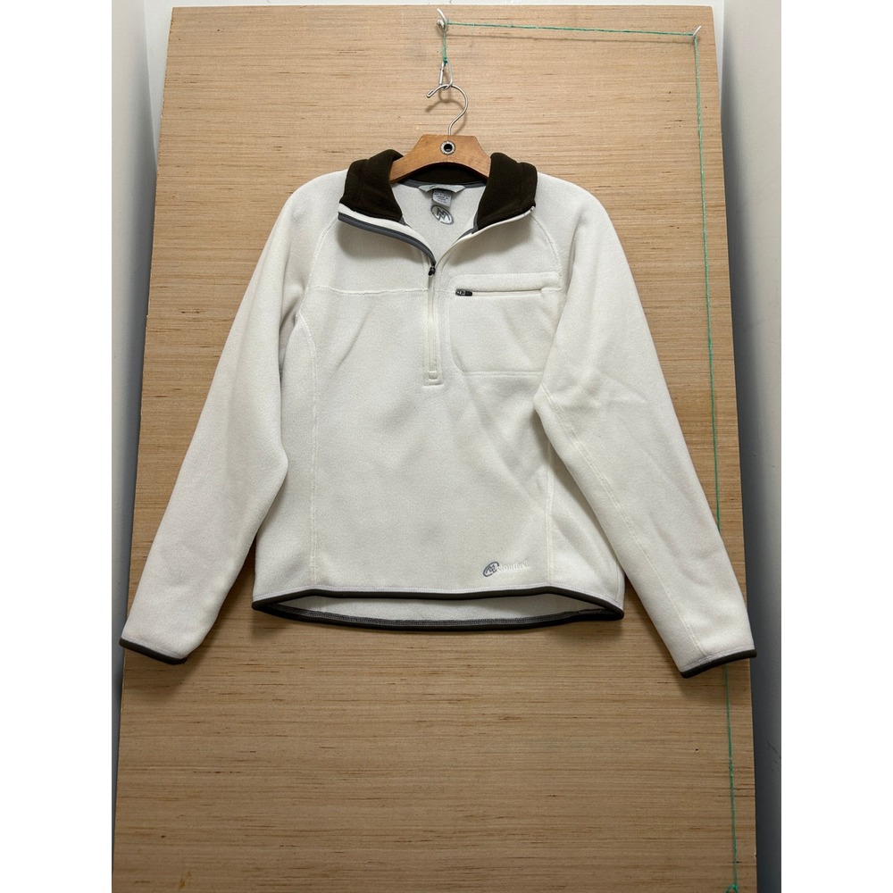 Cloudveil Womens Medium Cream Quarter Zip Fleece Sweater Pullover Made in Canada